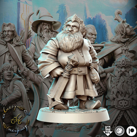 Fighter Dwarf Miniatures| Dungeons and Dragons | 28mm, 32mm, 75mm Scales| Pathfinder | Resin Figure for Painting | 