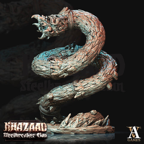 Dwarf Fighter Mounted on Gargantuan Worm | 160mm, Scale 28mm/32mm | Resin Miniature | Dungeons and Dragons Pathfinder |