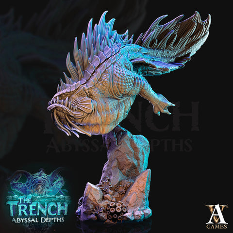 Aquatic Monster Predator | 134mm Tall Resin Miniature | Dungeons and Dragons Miniatures | Pathfinder | DnD 5e | Underwater | Role Playing