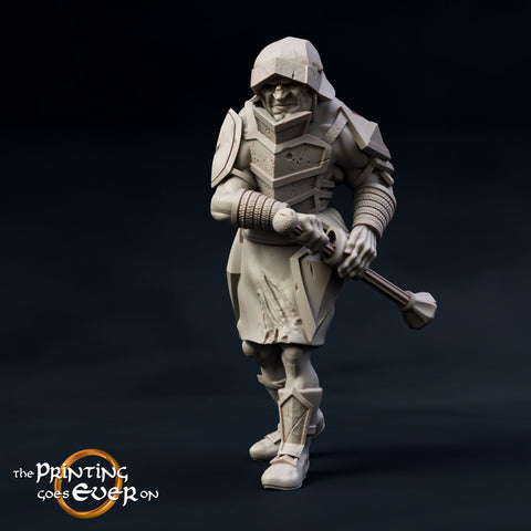 Half-Orc Fighter  Miniature | 28mm Scale | 32mm Scale | 75mm Scale Pathfinder Figure | DnD | Half-orc Warrior Figurine unpainted |
