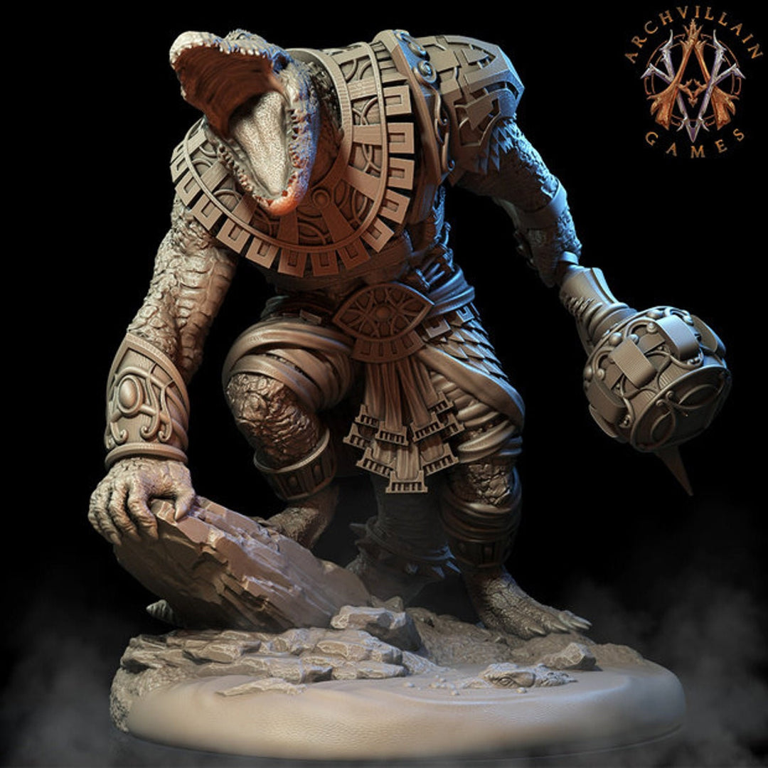 Lizardfolk Crocodilian Lizardman | 32mm scale 60mm | 28mm scale 55mm | Dungeons and Dragons Resin miniature | 3d printed |Unpainted Figure |