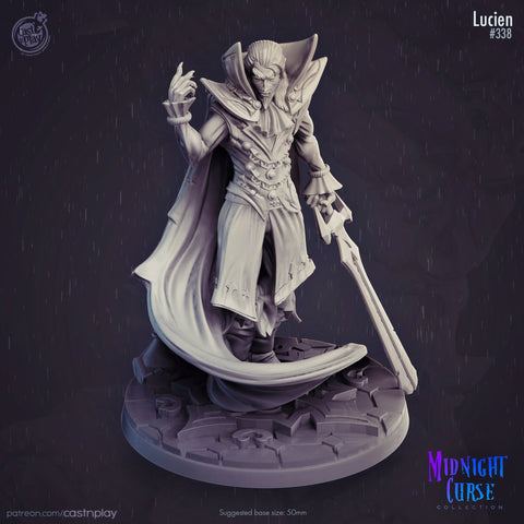 Vampire Lord Strahd Standing | 28mm, 32mm, 75mm Scale, 100mm Tall |Undead Dungeons and Dragons 5e Miniatures | Pathfinder | DnD Mini |