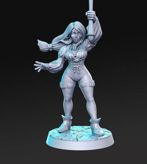 Female Cleric Seila JRPG | 28mm Scale | 32mm Scale Miniature | 75mm Scale Unpainted resin Figurine D&D Tabletop Fantasy Miniature Gaming