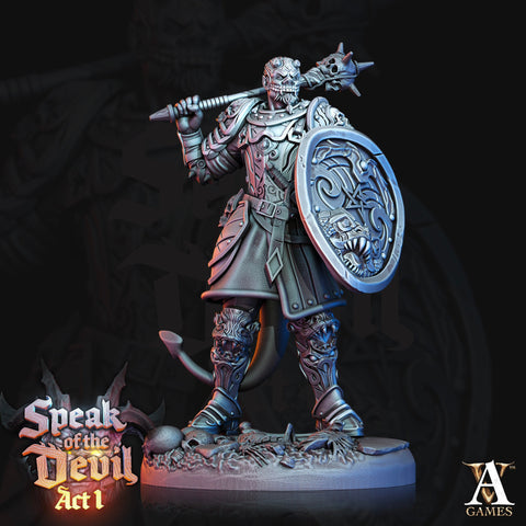 Hellfire Inquisitor Miniature | 28mm, 32mm, 75mm Scales | Archvillain Games|  Dungeons and Dragons | Pathfinder | Figure for Painting |