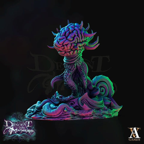 Elder Brain Mind Flayer, Illithid Unpainted |105 mm (4.1") tall 28mm/32mm Scales | Dungeons and Dragons | Pathfinder | DnD 5e | Mindflayer