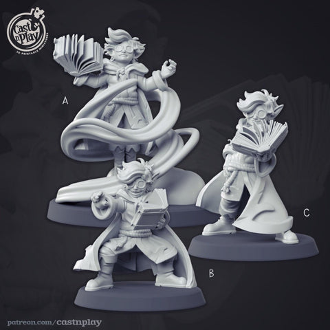 Kid Apprentice Human Wizard Miniatures | Spell Caster | Dungeons and Dragons | 28mm, 32mm, 75mm | Pathfinder | Unpainted |