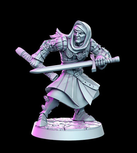 Human Rogue Assassin Classic JRPG 28mm,32mm,75mm Scale Miniature Unpainted resin Figurine D&D Tabletop Fantasy Miniature Gaming