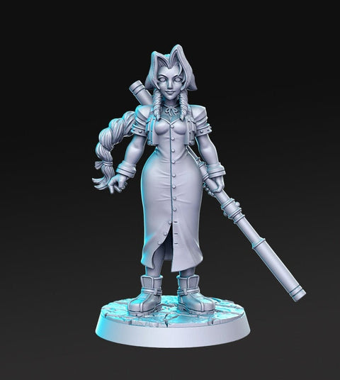 Female adventurer Eria JRPG | 28mm Scale | 32mm Scale Miniature | 75mm Scale Unpainted resin Figurine D&D Tabletop Fantasy Miniature Gaming