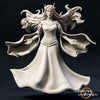Fey Female Elf Witch| 28mm Scale | 32mm Scale | 75mm Scale Pathfinder Figure | DnD | Elf miniature Figurine unpainted |