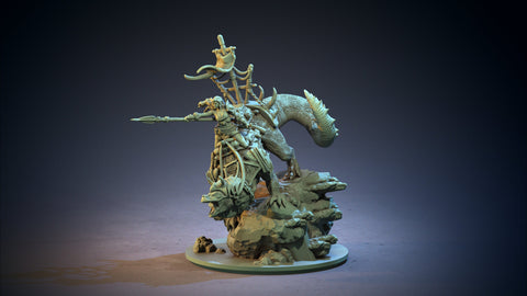 Female Pinup Beastmaster Ranger Drake Rider | 100mm tall with Base Resin Miniature | Dungeons and Dragons | DnD 5e | Figure Role Playing
