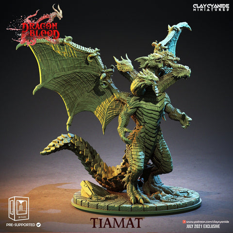 Tiamat 5 headed dragon God  | 130mm tall Resin Miniature | Dungeons and Dragons | Pathfinder Miniatures | DnD 5e | Figure Role Playing