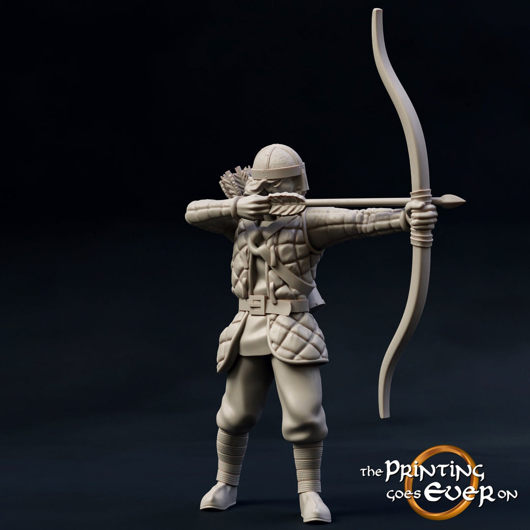 Fighter Ranger Archer in Studded Leather | 28mm Scale | 32mm Scale | 75mm Scale Pathfinder Figure | DnD | miniature Figurine unpainted |