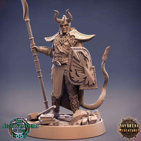 Tiefling Fighter Weapon Master Cambion | 28mm, 32mm, 75mm Scale Resin Miniature | Dungeons and Dragons | Pathfinder |