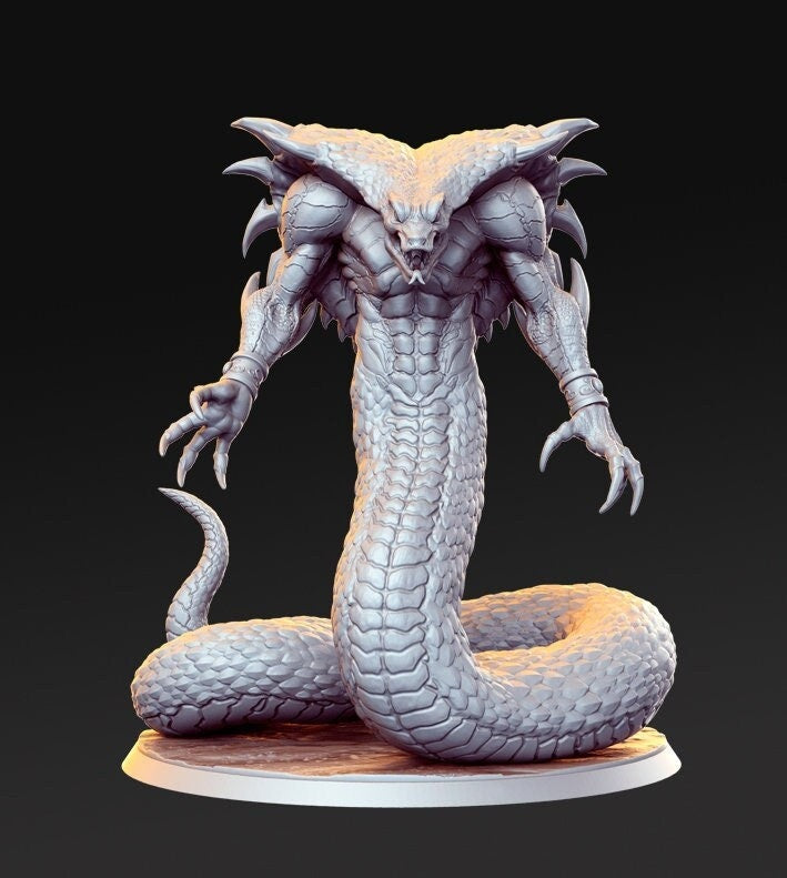 Yuan-Ti Pureblood Serpentfolk 70mm tall available: 28mm, 32mm,75mm Scale | Heroic Scale |  - Minis - D&D -  Snake creature