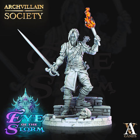 Human Male Bard Fighter Rogue Swashbuckler Adventurer PC or NPC | 28mm, 32mm, 75mm Scales | Dungeons and Dragons | Pathfinder |