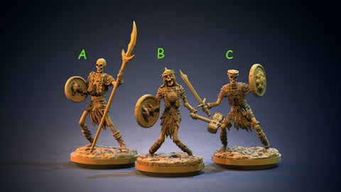 Skeleton Warriors (3 different models) Giant Skeletons | 28mm, 32mm,75mm Scales | Resin Miniature | Dungeons and Dragons |Pathfinder |