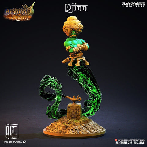 Dijinn Genie DnD 5e Miniature | 28mm, 32mm, 75mm Scales | Clay Cyanide| Dungeons and Dragons Miniatures | Pathfinder Miniatures |