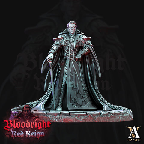 Vampire Lord Strahd Standing | 28mm, 32mm, 75mm Scale | Undead Dungeons and Dragons 5e Miniatures | Pathfinder | Figurine | DnD Mini |