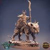 Tiefling Fighter mounted on Giant Feline | Dungeons and Dragons 5e Miniature | 28mm Scale | 32mm Scale | 75mm Scale | Pathfinder |