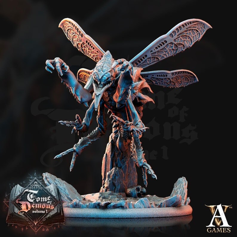 Chasme -Fly Demon -  Insect Tanar'ri interrogator Turterer | 65mm tall | 28mm & 32mm Scale | Out of the Abyss | Dungeons and Dragons|