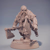 Dwarf Fighter 2 Hand Axes Miniature | Dungeons and Dragons | 28mm,32mm,75mm Scale | Pathfinder Mini for Painting