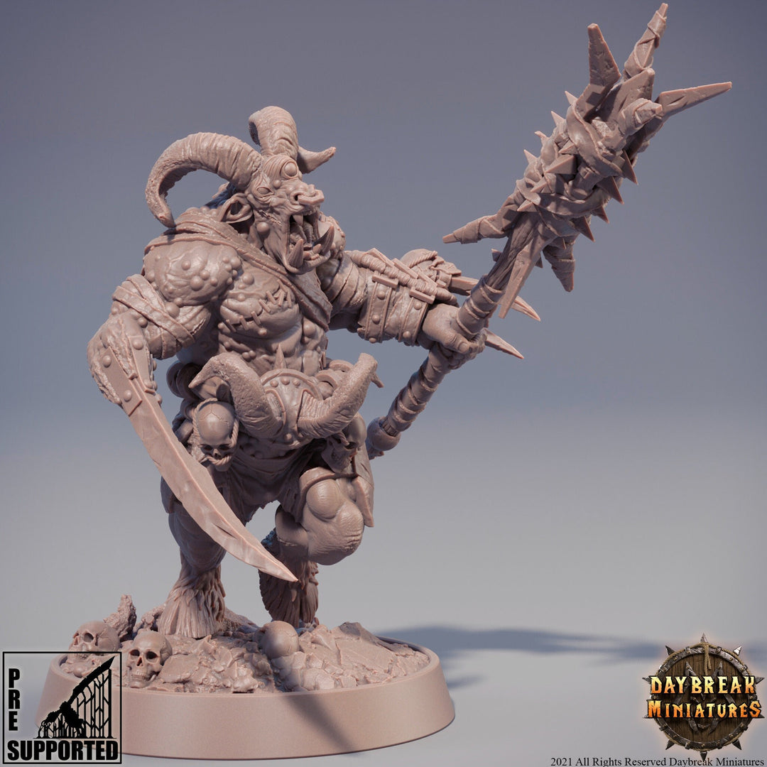 Beastman - Minotaur -Yakfolk  | 28mm, 32mm, 75mm Scale Resin Miniature | Dungeons and Dragons Miniatures | Pathfinder |