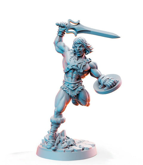He-Darr  - Those Wonderful 80's| Human Fighter Barbarian | 28mm,32mm,75mm Scale | Animation Fan Art - Figurine mini - D&D 5e - RN Estudio