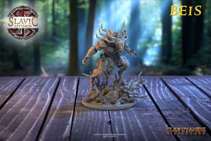 Wendigo Fey Flesh Eater Monstrosity | 70mm tall | 28mm,32mm, 75mm scale | Miniature | Dungeons and Dragons | Clay Cyanide |