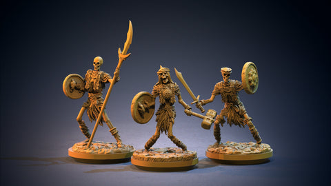 Skeleton Warriors (3 different models) Giant Skeletons | 28mm, 32mm,75mm Scales | Resin Miniature | Dungeons and Dragons |Pathfinder |