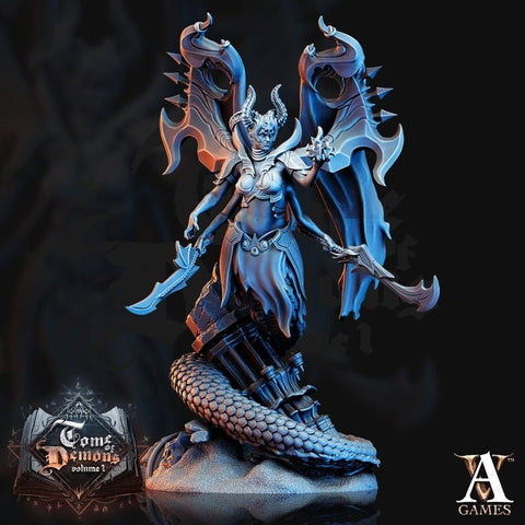 Marilith Demon General | Daemon Prince | 127mm, 5 inches tall | Out of the Abyss | Demon | Dungeons and Dragons |