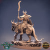 Tiefling Fighter mounted on Giant Feline | Dungeons and Dragons 5e Miniature | 28mm Scale | 32mm Scale | 75mm Scale | Pathfinder |