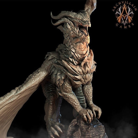 Ancient Gargantuan Dragon | 75mm base.180mm tall ,28/32mm Scale| Hoard of the Dragon Queen | Dragon Statue | Figurine | Dungeons and Dragons