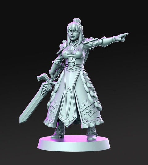 Female Noble Fighter Paladin | 28mm Scale | 32mm Scale Miniature | 75mm Scale | Sexy Female unpainted resin Figurine mini -D&D