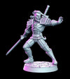 Human Fighter Eldritch Knight Witcher Geralt | Monster Slayer Ranger | 28mm,32mm,75mm Scale | Unpainted resin Figurine mini - D&D 5e