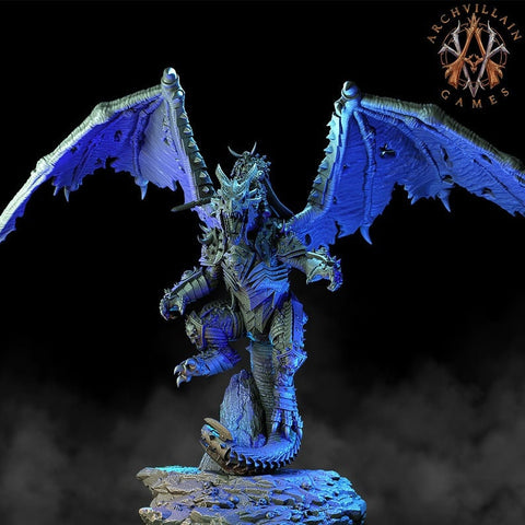 Ancient Gargantuan Dragon with Armor Rider Option | 90mm base. 150mm tall, Wingspan 260mm | Dragon Queen | Dungeons and Dragons |