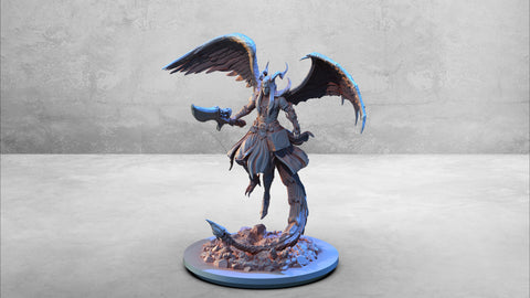 Abezathibou Fallen Angel | 28mm, 32 mm, 75mm Scale |  Resin Miniature | Dungeons and Dragons | Pathfinder | D&D 5e | Clay Cyanide