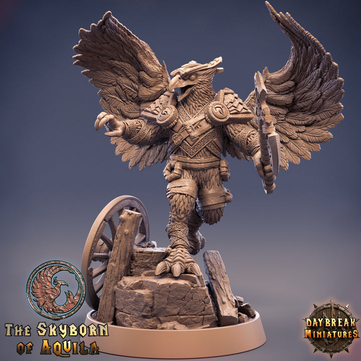 Aarakocra Fighter Ranger Barbarian | 28mm, 32mm, 75mm Scale Resin Miniature | Dungeons and Dragons | Daybreak  Miniatures