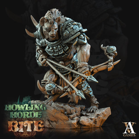 Gnoll Archer Sharpshooter Ranger | Resin Miniature | Dungeons and Dragons | 28mm,32mm,75mm Scales | Pathfinder hyena humanoid | D&D 5e |