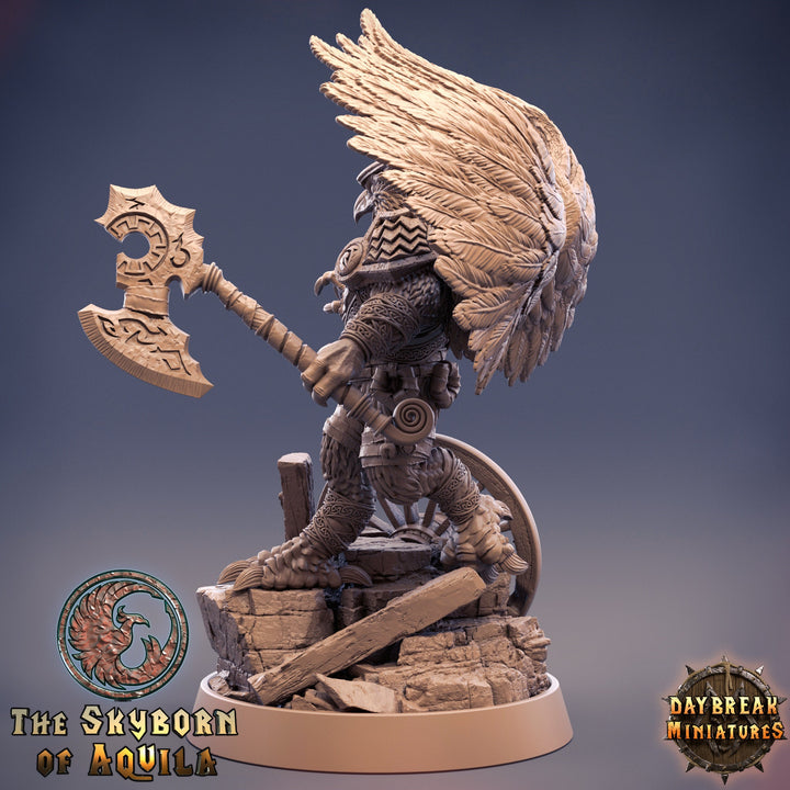 Aarakocra Fighter Ranger Barbarian | 28mm, 32mm, 75mm Scale Resin Miniature | Dungeons and Dragons | Daybreak  Miniatures