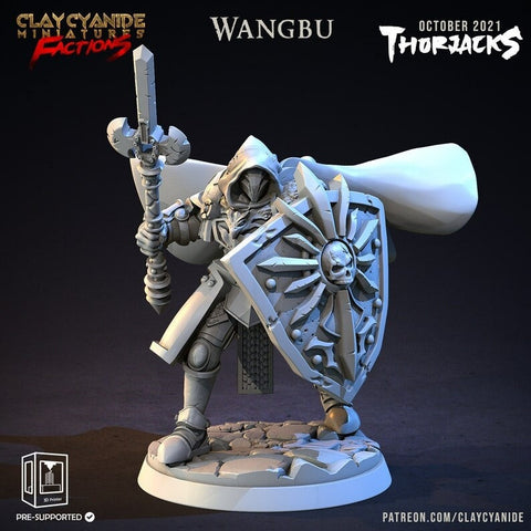Oathbreaker Paladin Chaos Knight Shield and Spear Warforged Unpainted Miniature | 28mm, 32mm Scales | Dungeons and Dragons | Pathfinder |