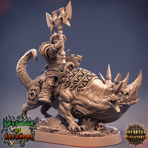 Oathbreaker Paladin Chaos Knight mounted on Horned wolf  | Dungeons and Dragons 5e  | 28mm Scale | 32mm Scale | 75mm Scale | Pathfinder |