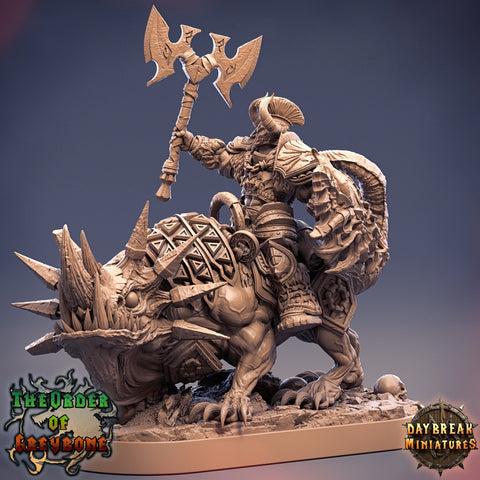 Oathbreaker Paladin Chaos Knight mounted on Horned wolf  | Dungeons and Dragons 5e  | 28mm Scale | 32mm Scale | 75mm Scale | Pathfinder |