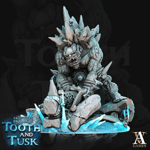 Ice Troll Giant  Available in 28mm and 32mm Scale. 70mm tall | DnD 5e Miniature |  Resin Figure for Dungeons and Dragons| Archvillain Games