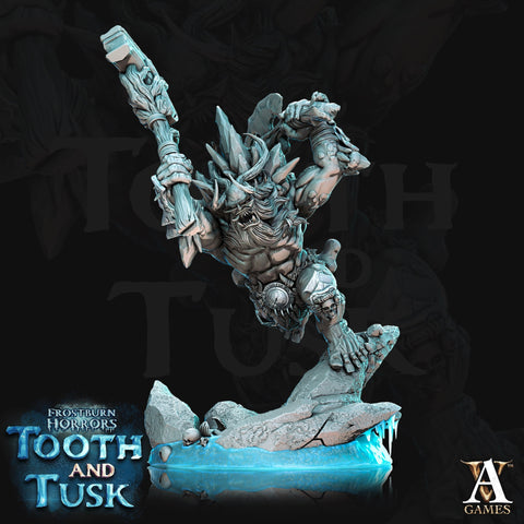 Ice Troll Giant  Available in 28mm and 32mm Scale. 70mm tall | DnD 5e Miniature |  Resin Figure for Dungeons and Dragons| Archvillain Games