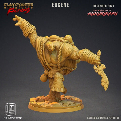 Tortle Monk PC or NPC | 28mm, 32mm,75mm Scales | Dungeons and Dragons | Pathfinder |Clay Cyanide