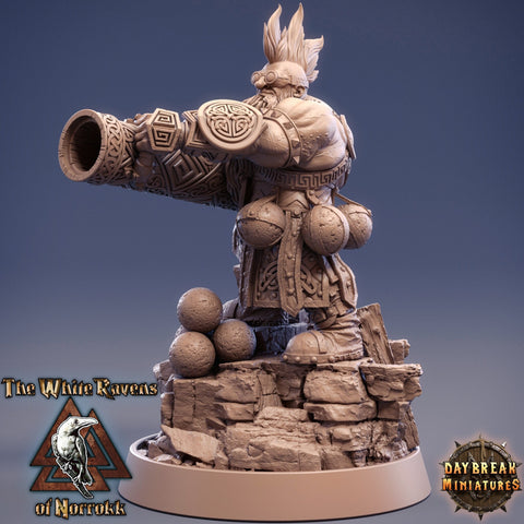 Dwarf Fighter Gunslinger Artificer Artillerist | Dungeons and Dragons | 28mm,32mm,75mm Scales | Pathfinder Painting | Daybreak Miniatures