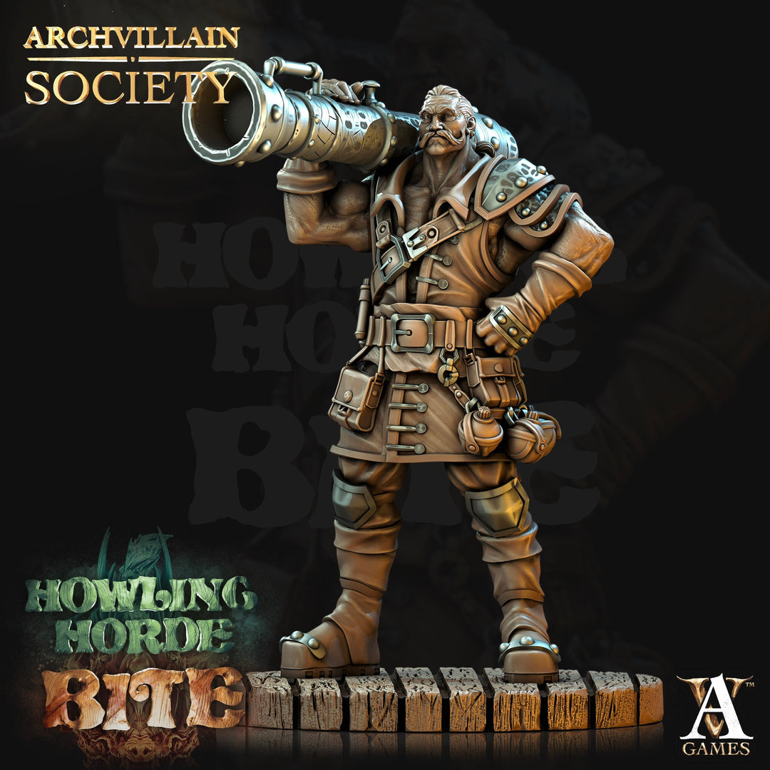 Human Artificer Fighter Gunslinger miniature | 28mm, 32mm, 75mm Scales | Dungeons and Dragons DnD 5e figure| Pathfinder | Archvillain Games