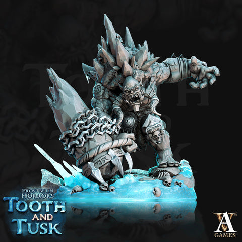 Ice Troll Giant  Available in 28mm and 32mm Scale. 70mm tall | DnD 5e Miniature |  Resin Figure for Dungeons and Dragons| Archvillain Games