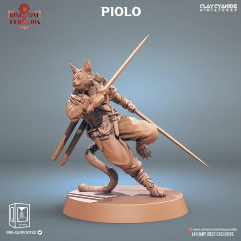 Tabaxi Swashbuckler Fighter Rogue (5 different models) | 28mm, 32mm,75mm Scales | Resin Miniature | Dungeons and Dragons | Pathfinder |