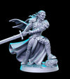 Elven Fighter Paladin | 28mm,32mm,75mm Scale | Dungeons and Dragons Unpainted Resin Figurine mini - D&D 5e | RN Estudio
